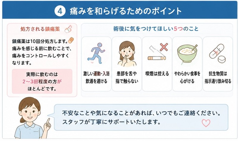 ④痛みを和らげるためのポイント―鎮痛薬と5つの注意事項