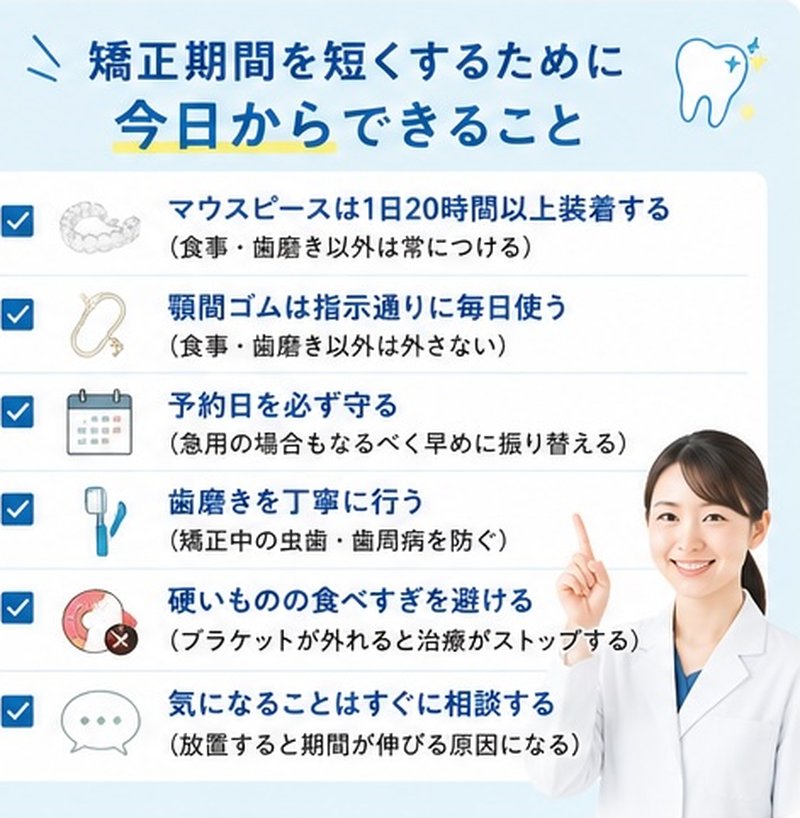 矯正期間を短くするために今日からできること