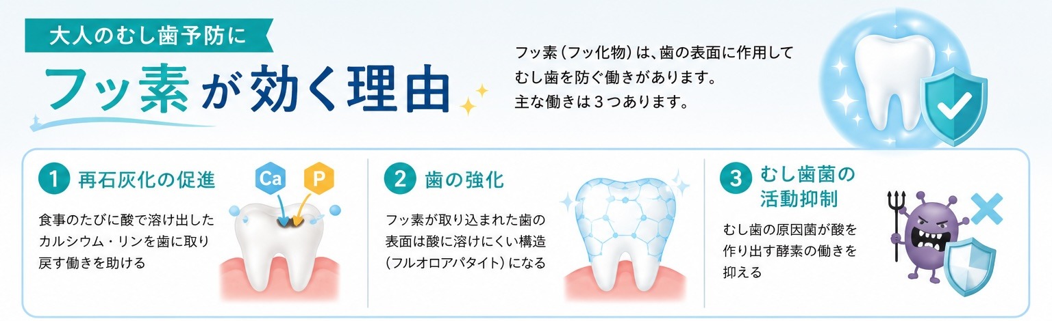 フッ素が効く理由 3つの仕組み