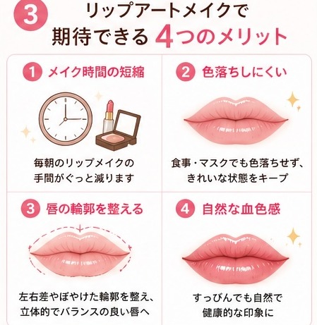 リップアートメイクで期待できる4つのメリット