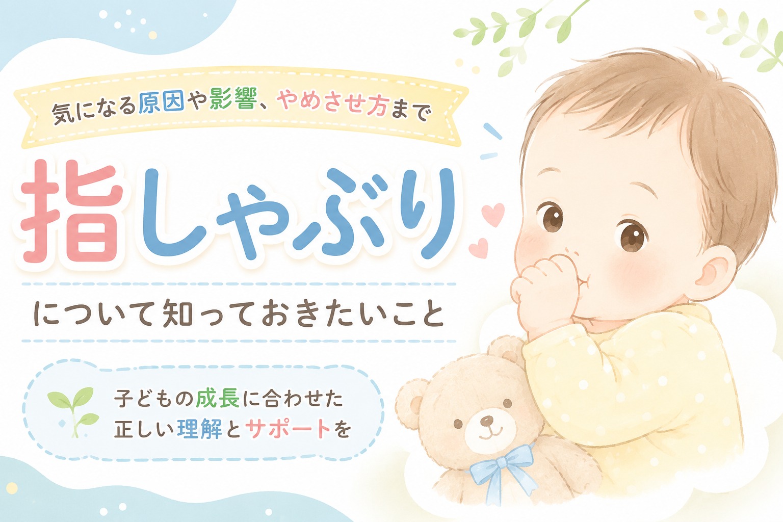 指しゃぶりはいつまで大丈夫?歯並びへの影響とやめさせ方を歯科医師が解説