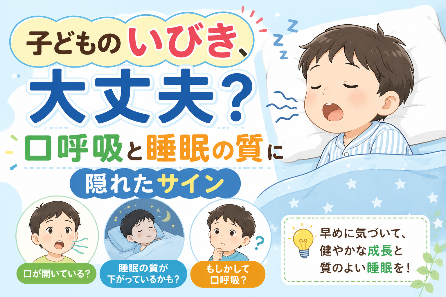 子どものいびき、大丈夫？口呼吸と睡眠の質に隠れたサイン