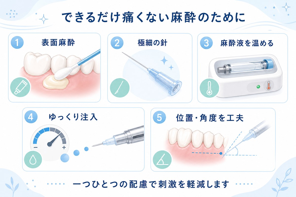 できるだけ痛くない麻酔のために