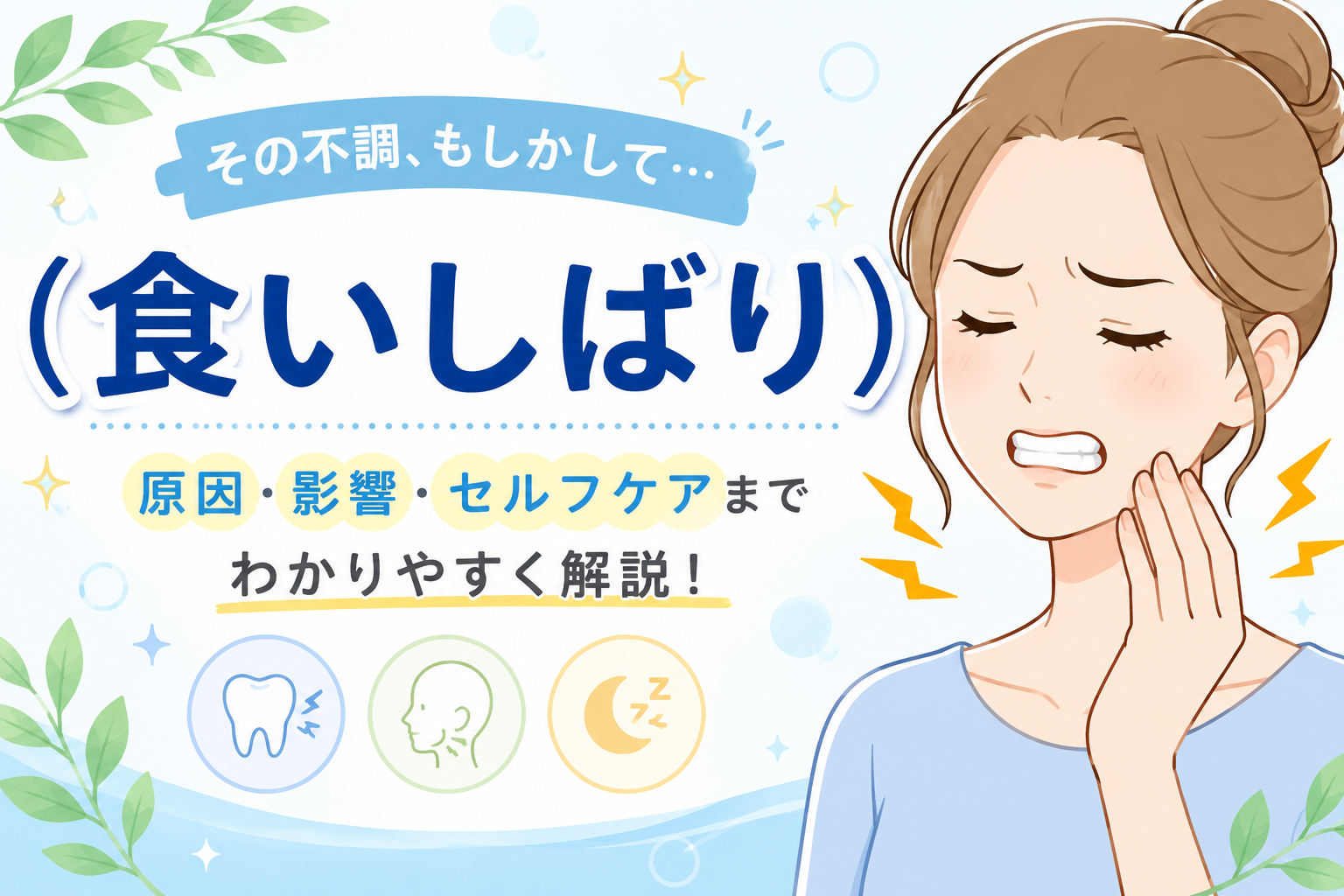 朝起きるとアゴが疲れている方へ|「食いしばり」とナイトガードのお話